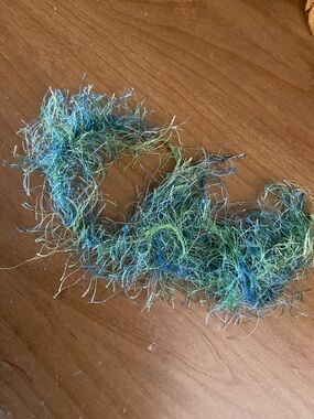 Handmade Blue-Green Fringe Drop Earrings